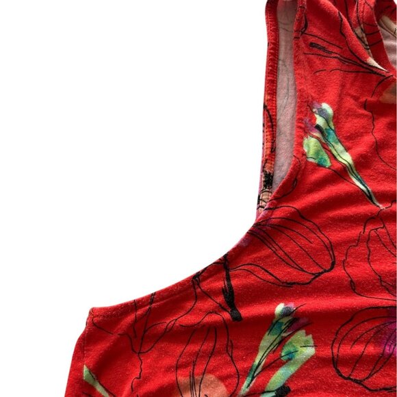Apt. 9 Essentials Womens Red Tropical Floral Sleeveless V-Neck Tank Top XXL - Picture 5 of 8